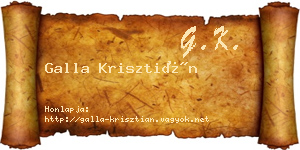 Galla Krisztián névjegykártya